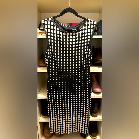 CACHE Black and White Polka Dot Sheath Dress. Gently Worn, Like New Size 12 - Picture 1 of 2